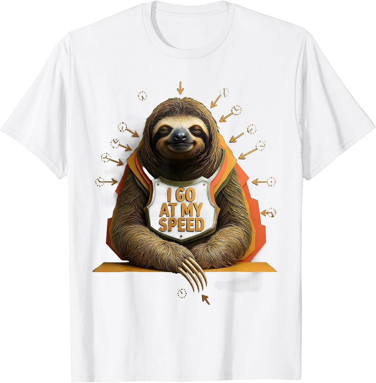 Men's I Go At My Speed Funny Sloth Lover Animal Humor Gift T-Shirt - White