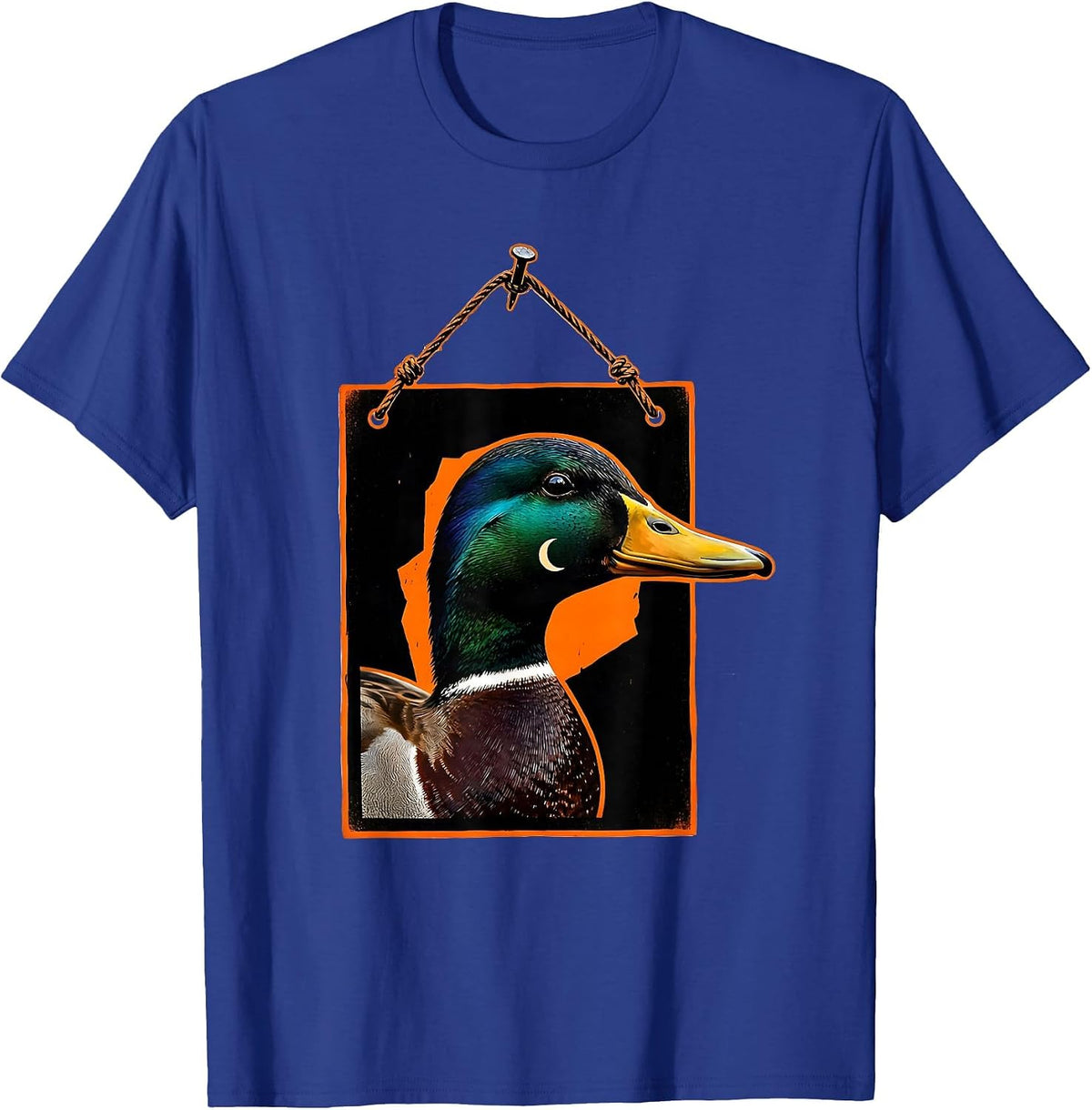 Men's Duck Hunting Sign Stencil Graphic Hunter Humor T-Shirt - Royal Blue