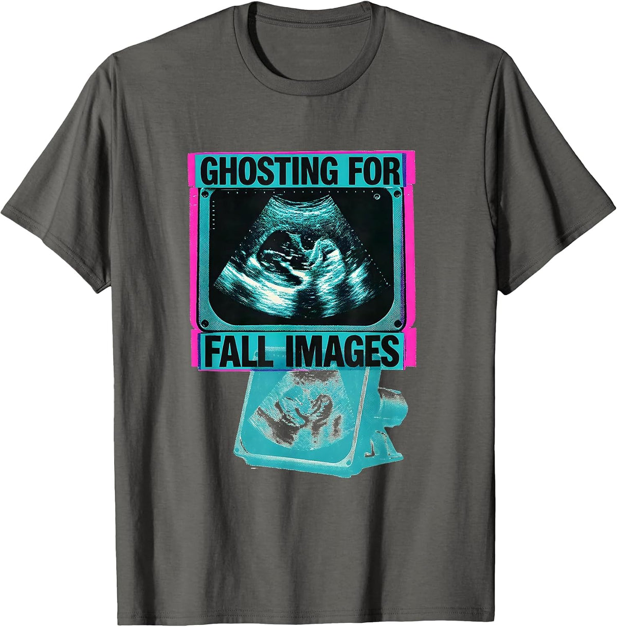Ghosting For Fall Images Risograph Sonographer Halloween T-Shirt - Asphalt Grey