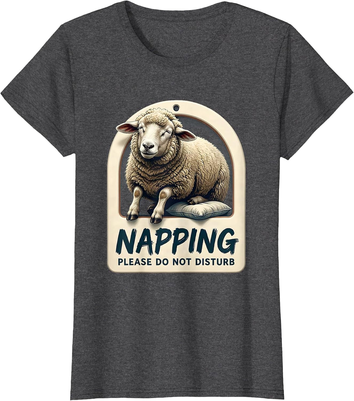Women's Napping Please Do Not Disturb Funny Sheep Official T-Shirt - Dark Heather Grey