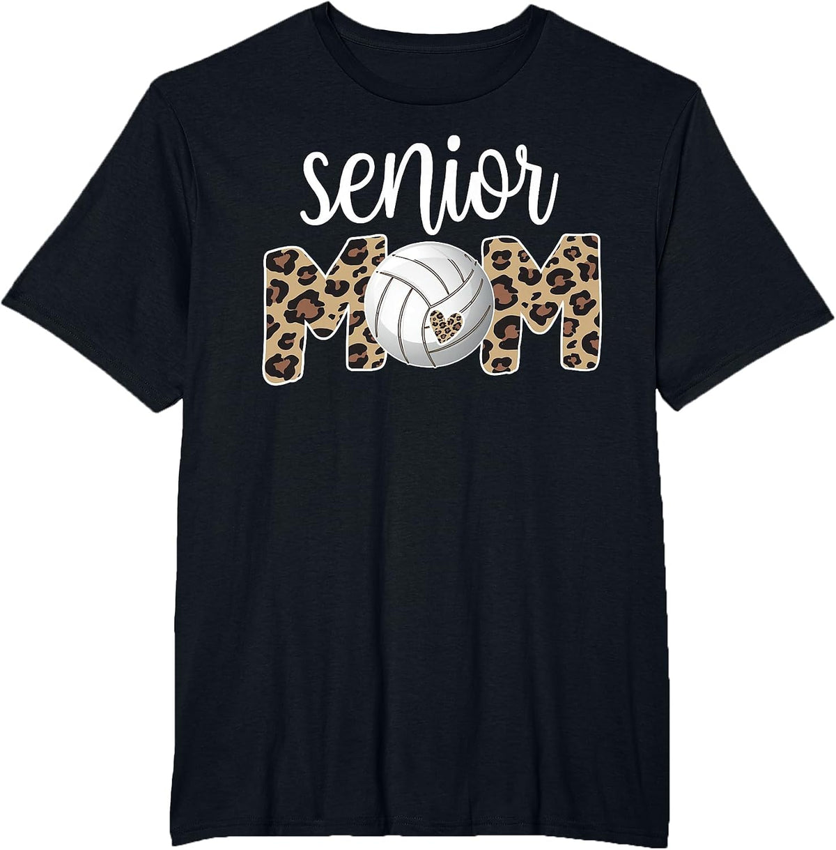 Proud Senior Mom Volleyball Player Senior Mama T-Shirt - Black