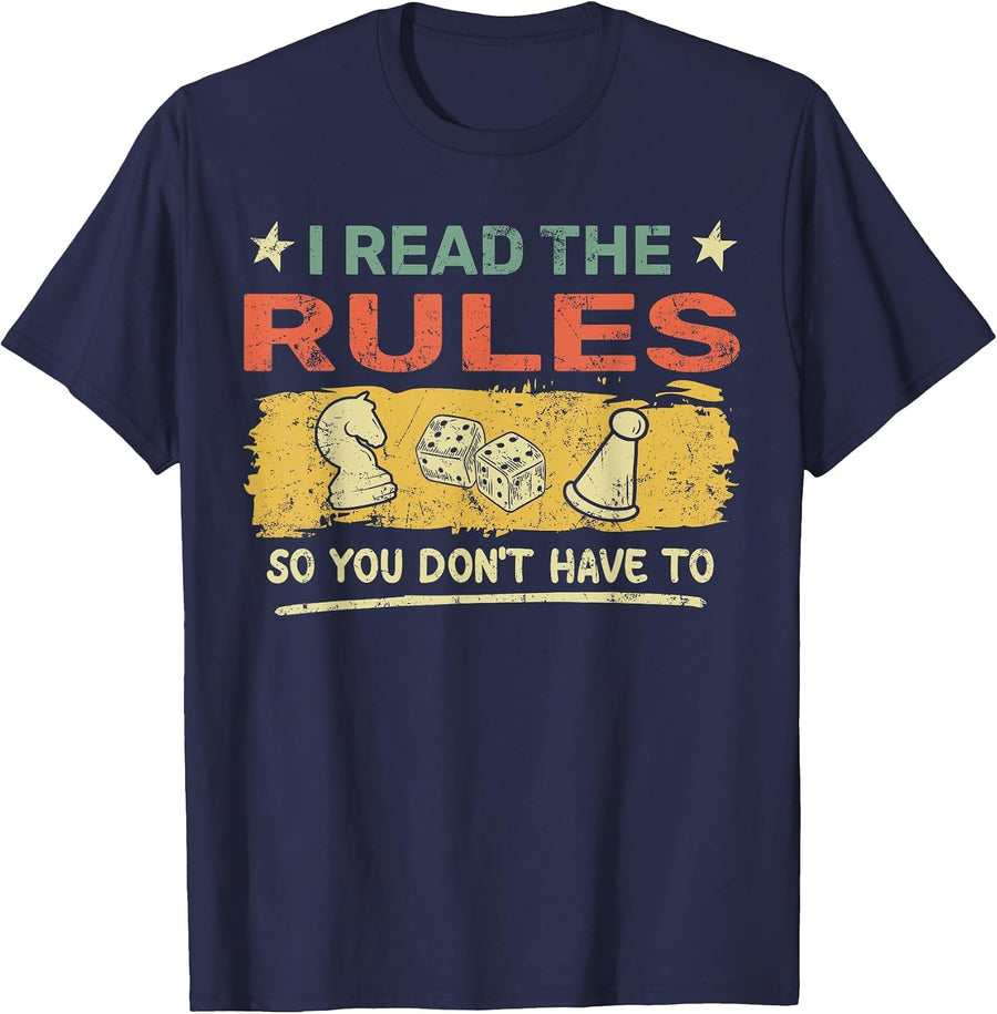 I Read The Rules So You Don't Have to, Funny Vintage T-Shirt - Navy Blue