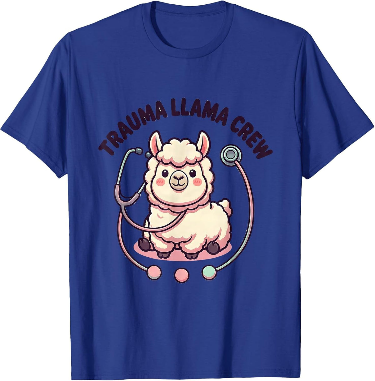 Trauma Llama Crew Funny Llama Lover Yoga Paramedic T-Shirt - Royal Blue