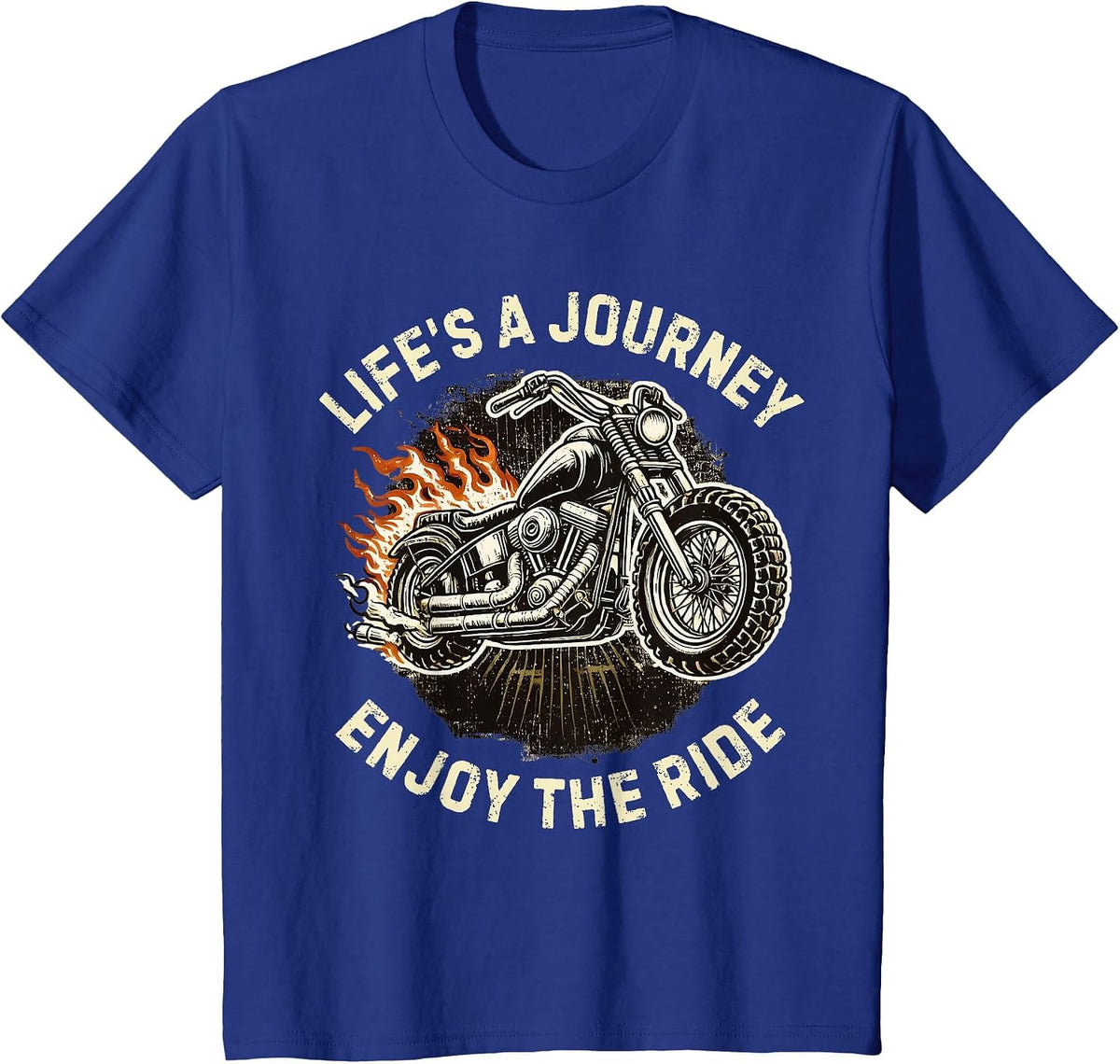Biker Life's Journey Enjoy The Motorcycle Ride Tee Men Rider T-Shirt - Royal Blue