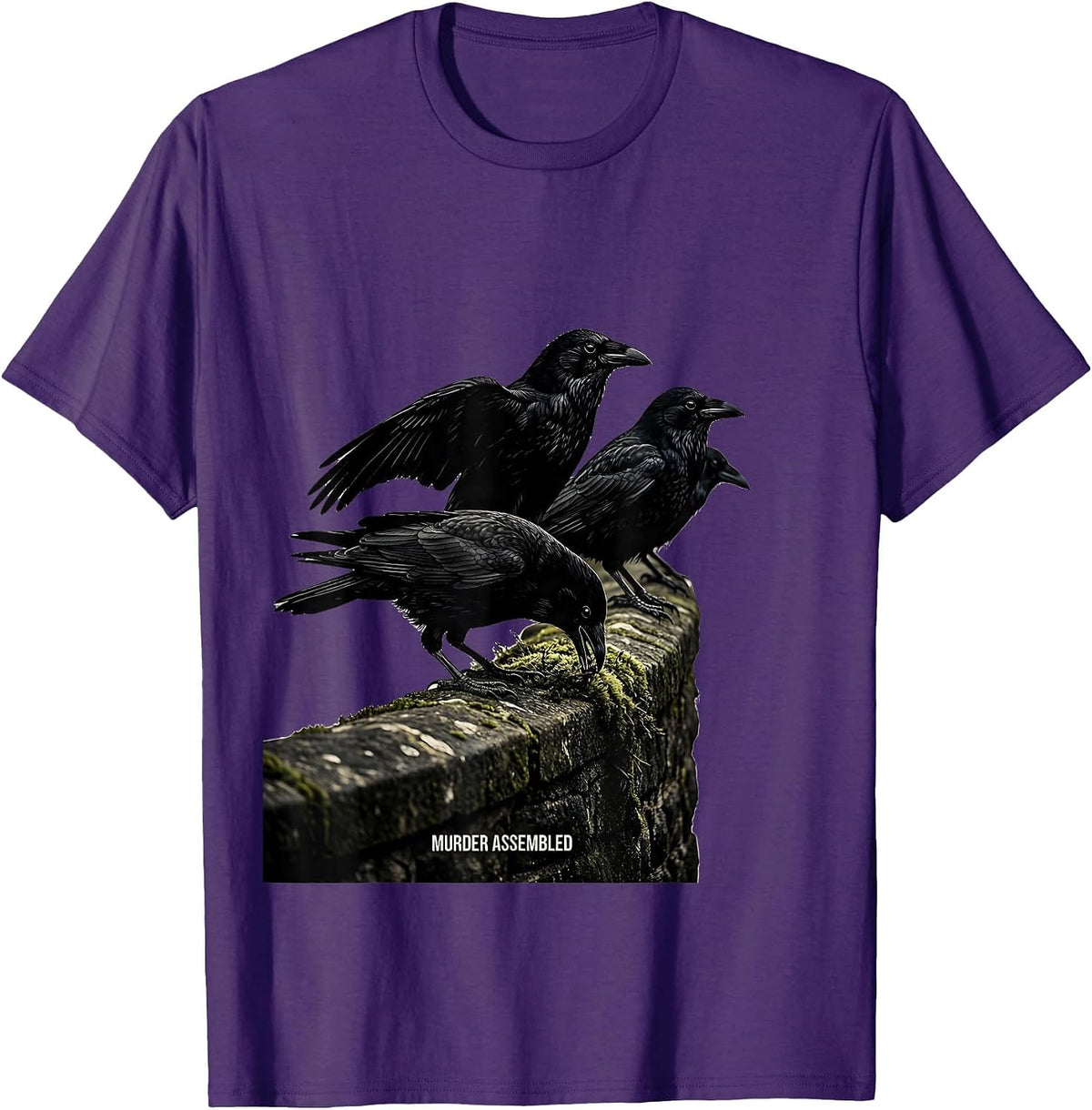 Murder Assembled Dark Humor Crow Raven Bird Lover Gothic T-Shirt - Purple