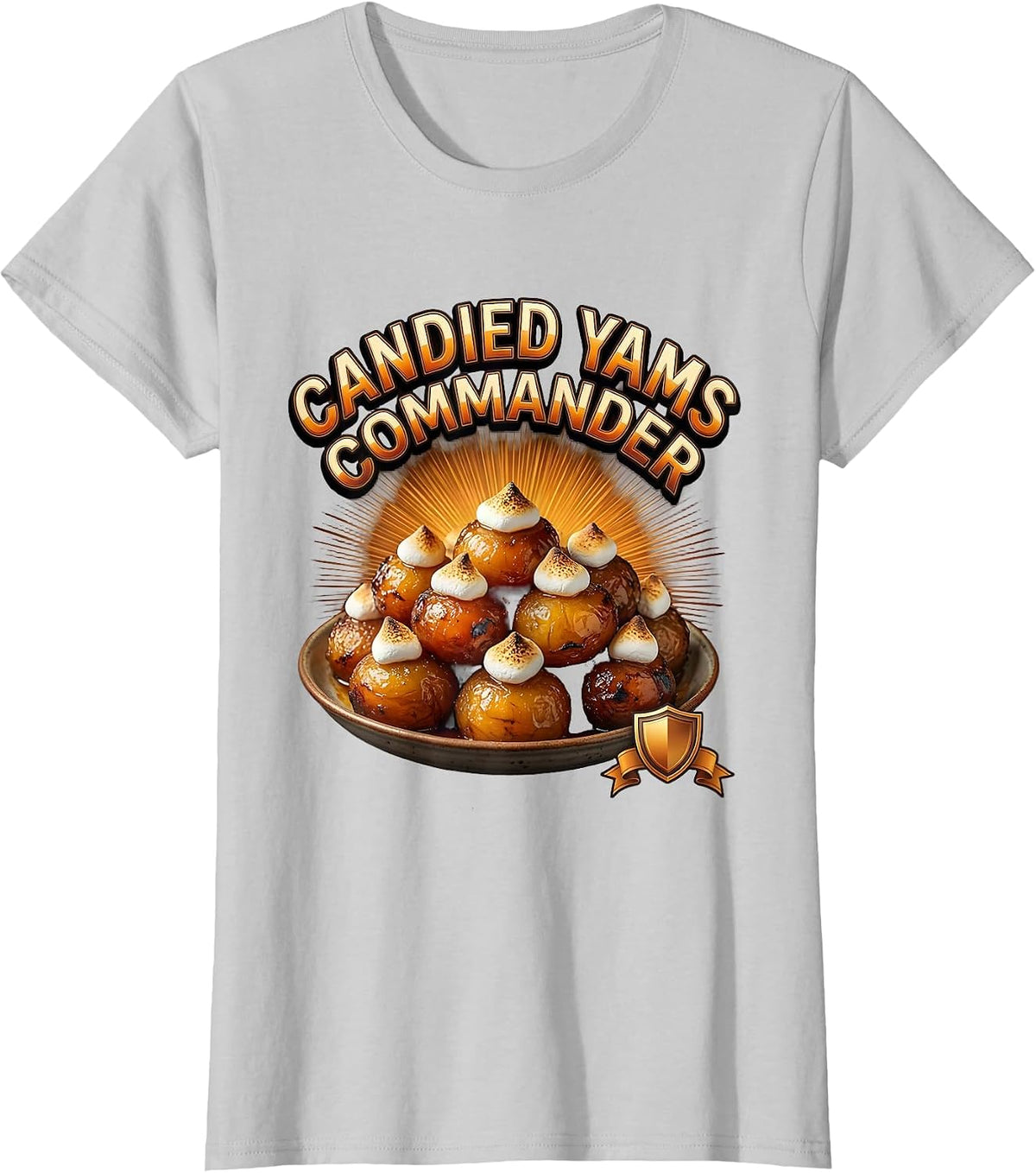 Candied Yams Commander Bootleg 90's Rap Rock Vintage Funny T-Shirt - Silver Grey