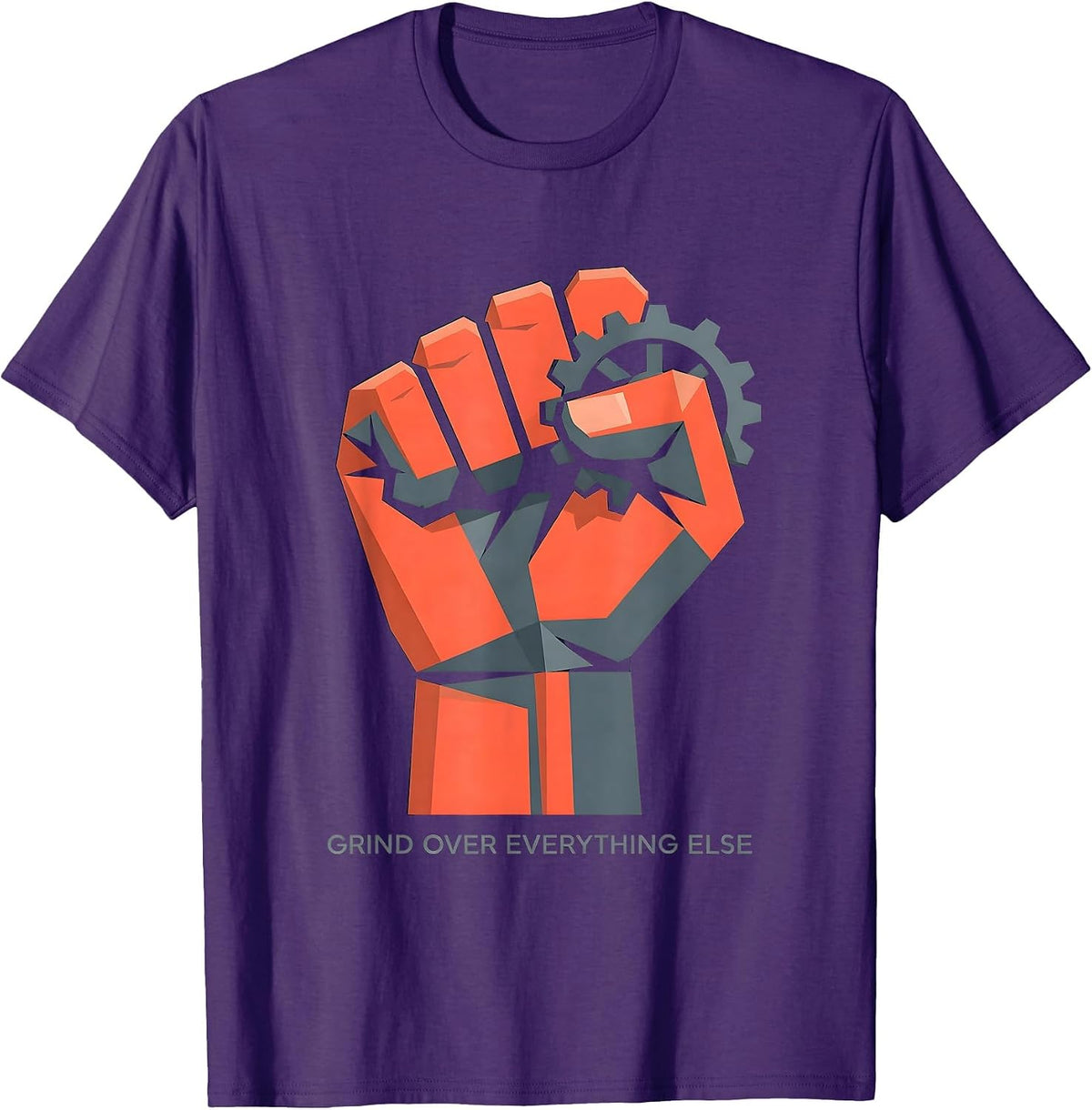Grind Over Everything Else Motivational Design T-Shirt - Purple