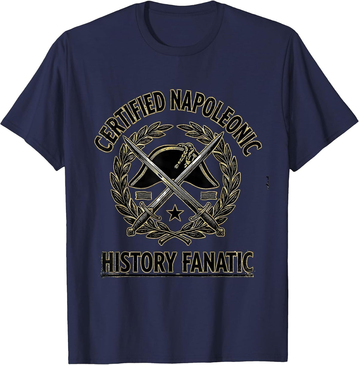 Men's Certified Napoleonic History Fanatic Funny History Teacher T-Shirt - Navy Blue