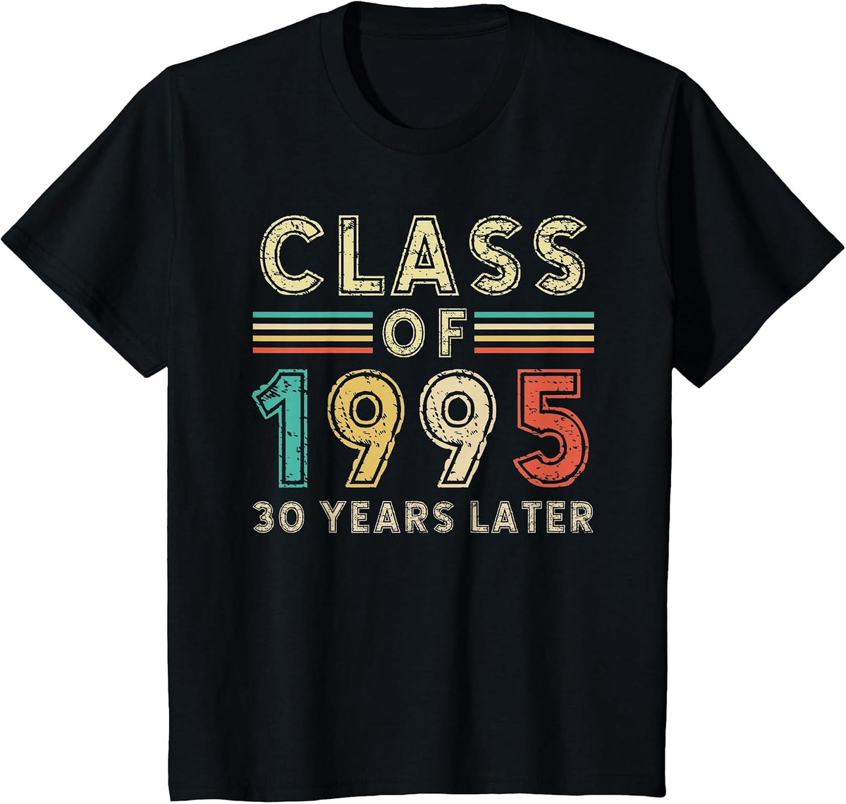 Vintage Class of 1995 30th Reunion Alumni Graduation Party T-Shirt - Black