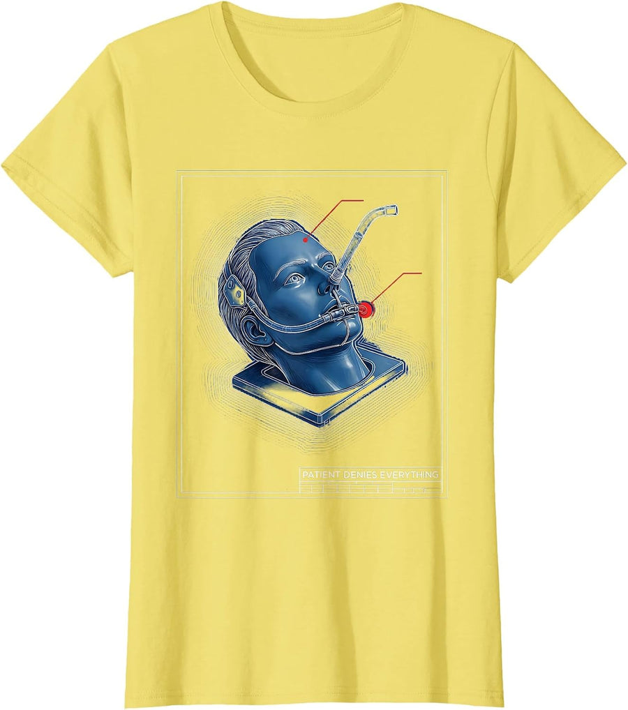 Patient Denies Everything Funny EMT Paramedic First T-Shirt - Lemon Yellow