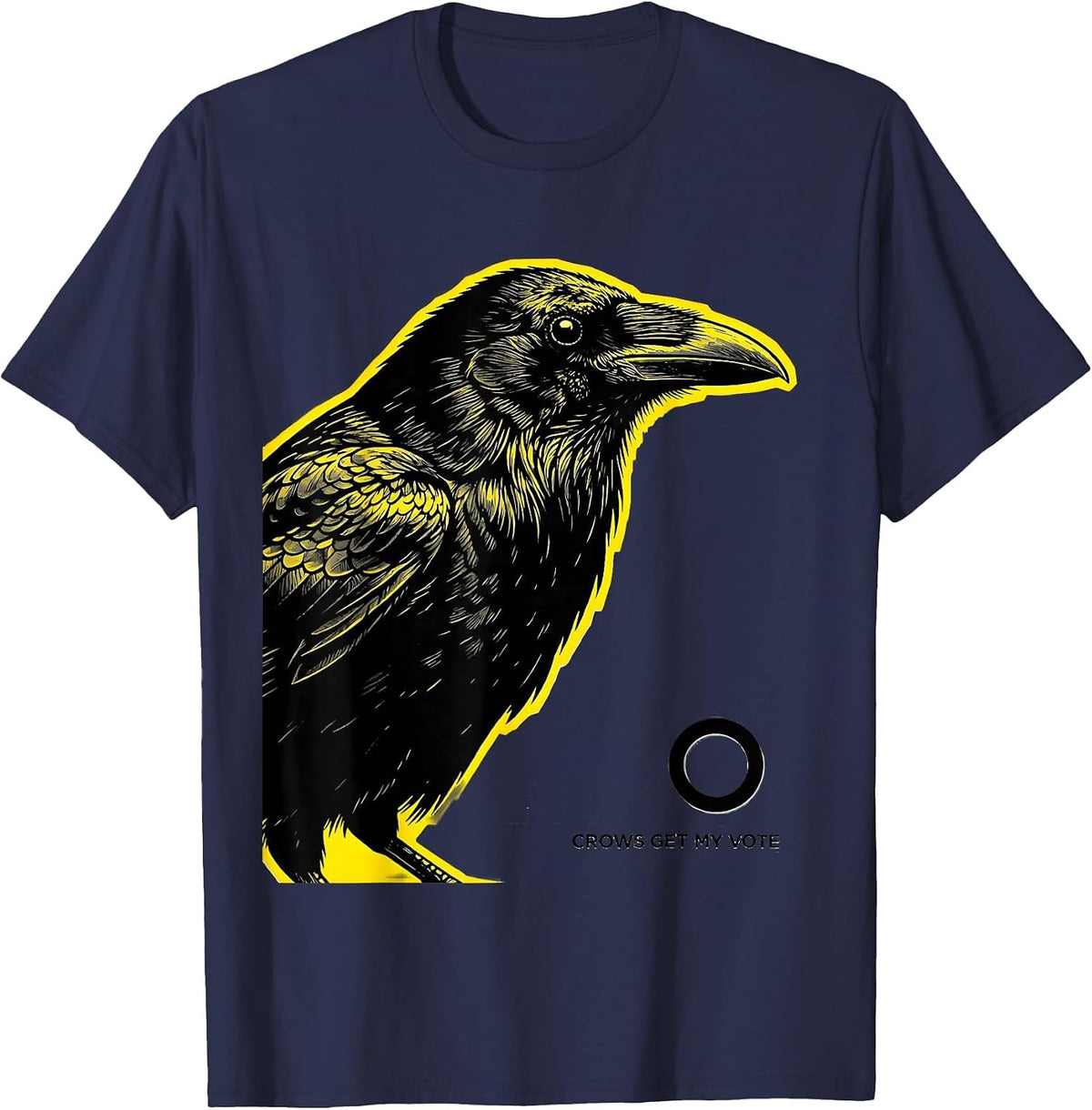 Men's Crows Get My Vote Funny Crow Lover Bird Enthusiast Humor T-Shirt - Navy Blue