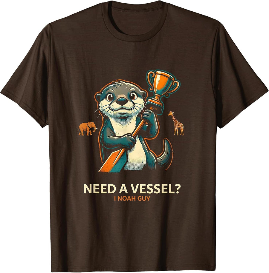 Men's Need A Vessel? I Noah Guy Funny Christian Pun Humor Gift T-Shirt - Brown