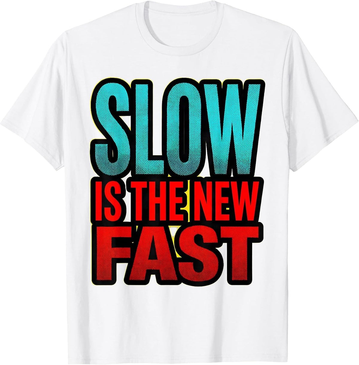 Men's Slow Is The New Fast Turtle Graphic Design T-Shirt - White