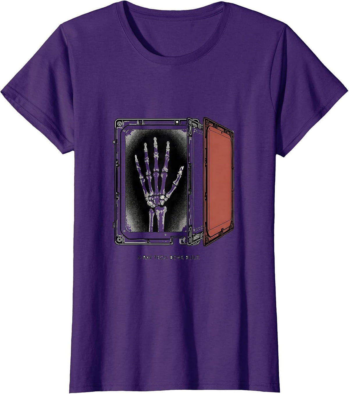 Women's X-Ray Tech Bone Built Radiology Technologist Occupational T-Shirt - Purple