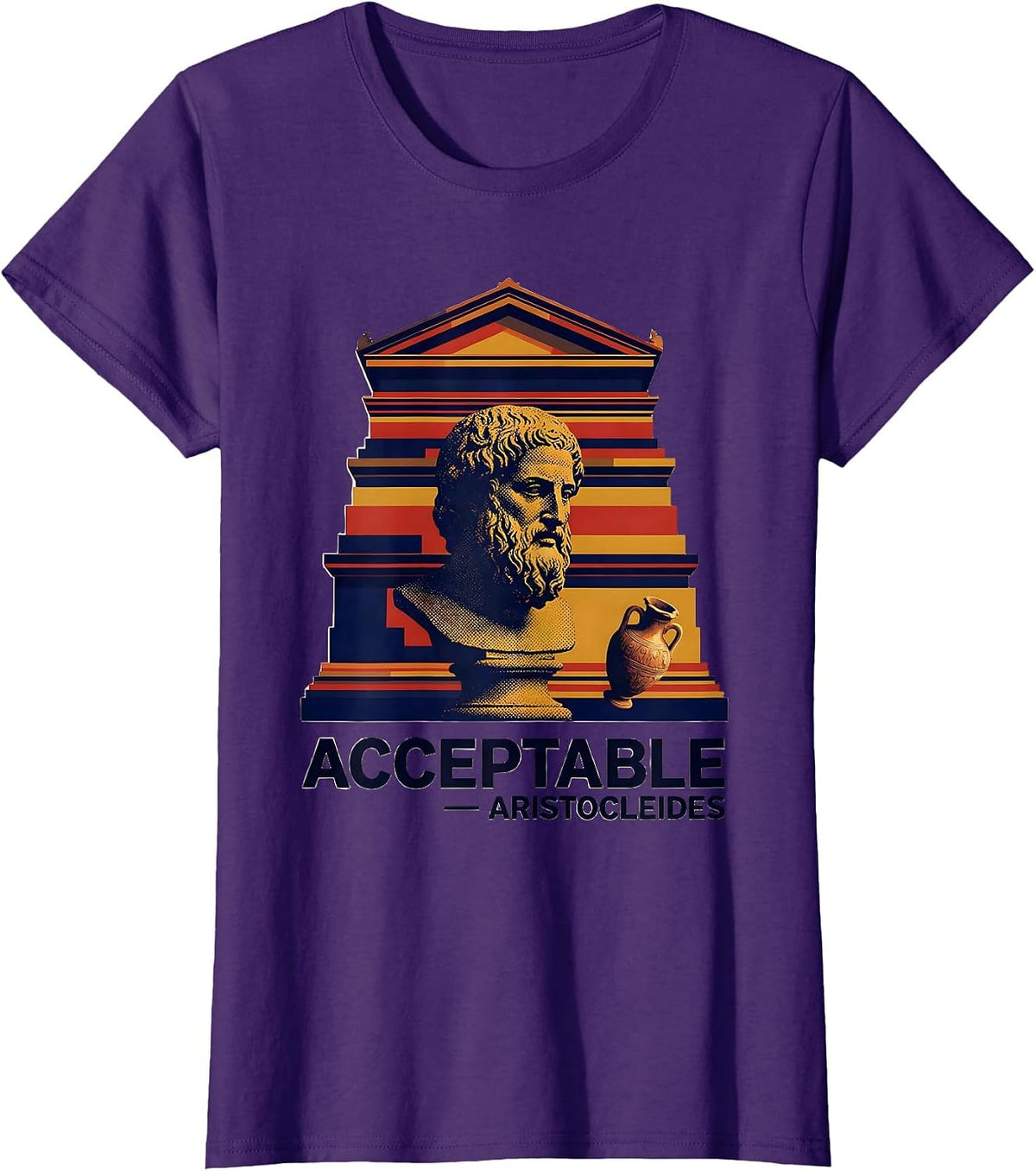 Women's Acceptable Aristocleides Funny Greek Philosophy Meme T-Shirt - Purple