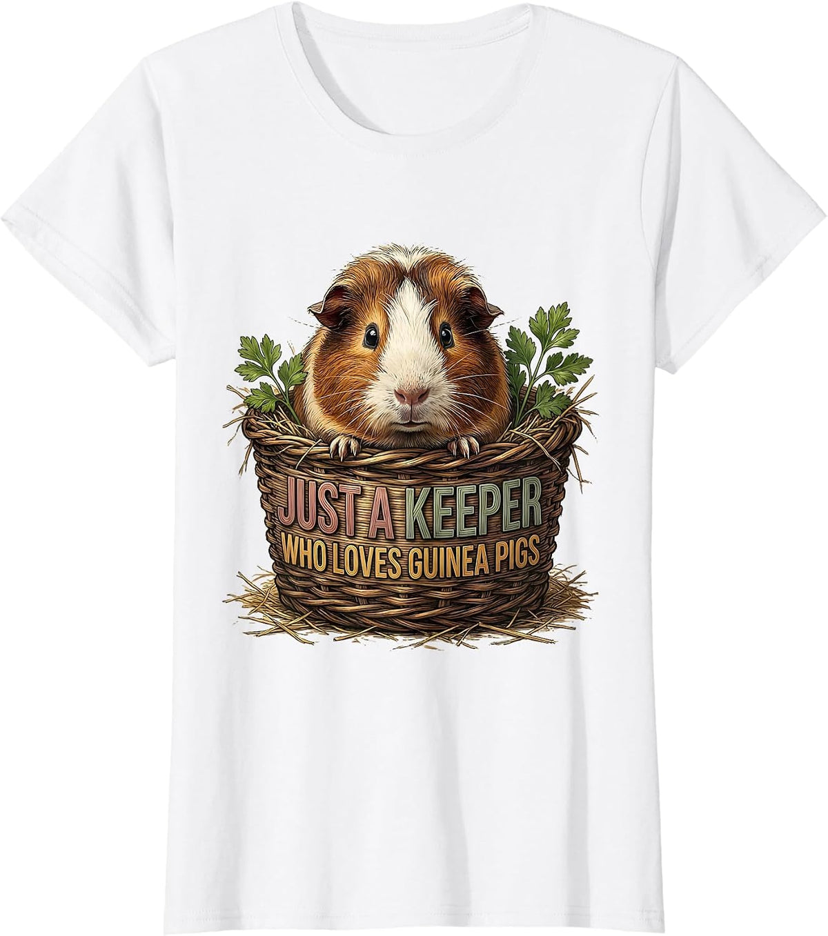 Just A Keeper Who Loves Guinea Pigs Funny Guinea Pig Lover T-Shirt - White