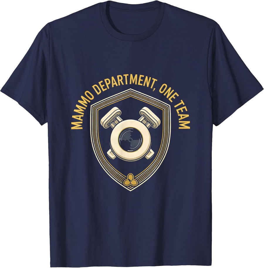Mammo Department One Team Radiology Tech Rad Tech X-Ray T-Shirt - Navy Blue