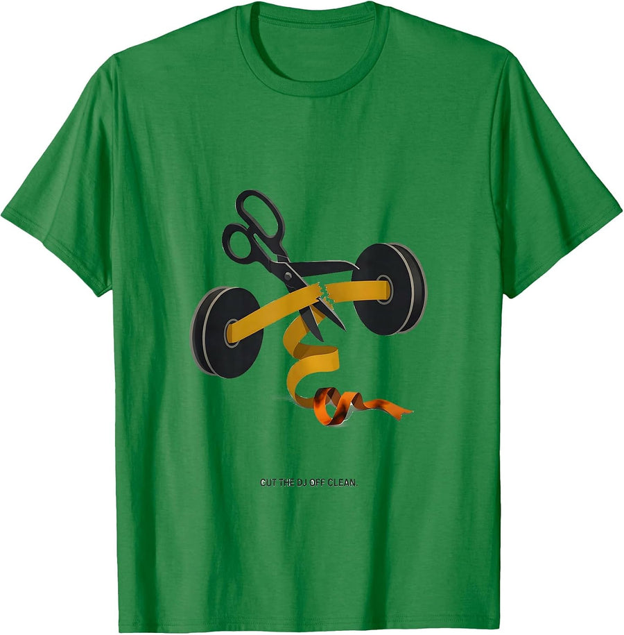 Men's Cut The DJ Off Clean Editorial Conceptual Old School Hip-Hop T-Shirt - Kelly Green