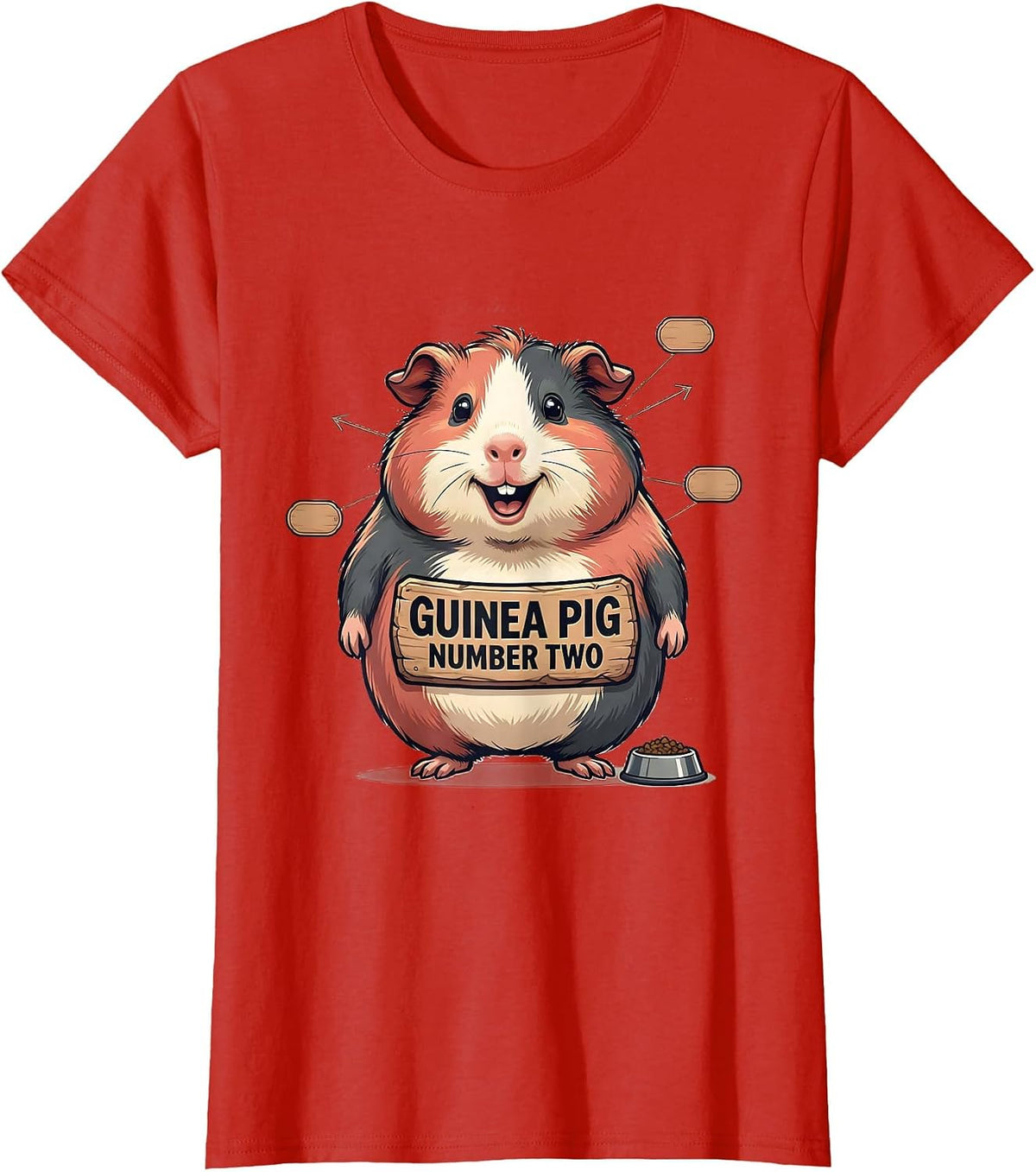 Guinea Pig Number Two Funny Pig Lover Novelty Mascot T-Shirt - Red