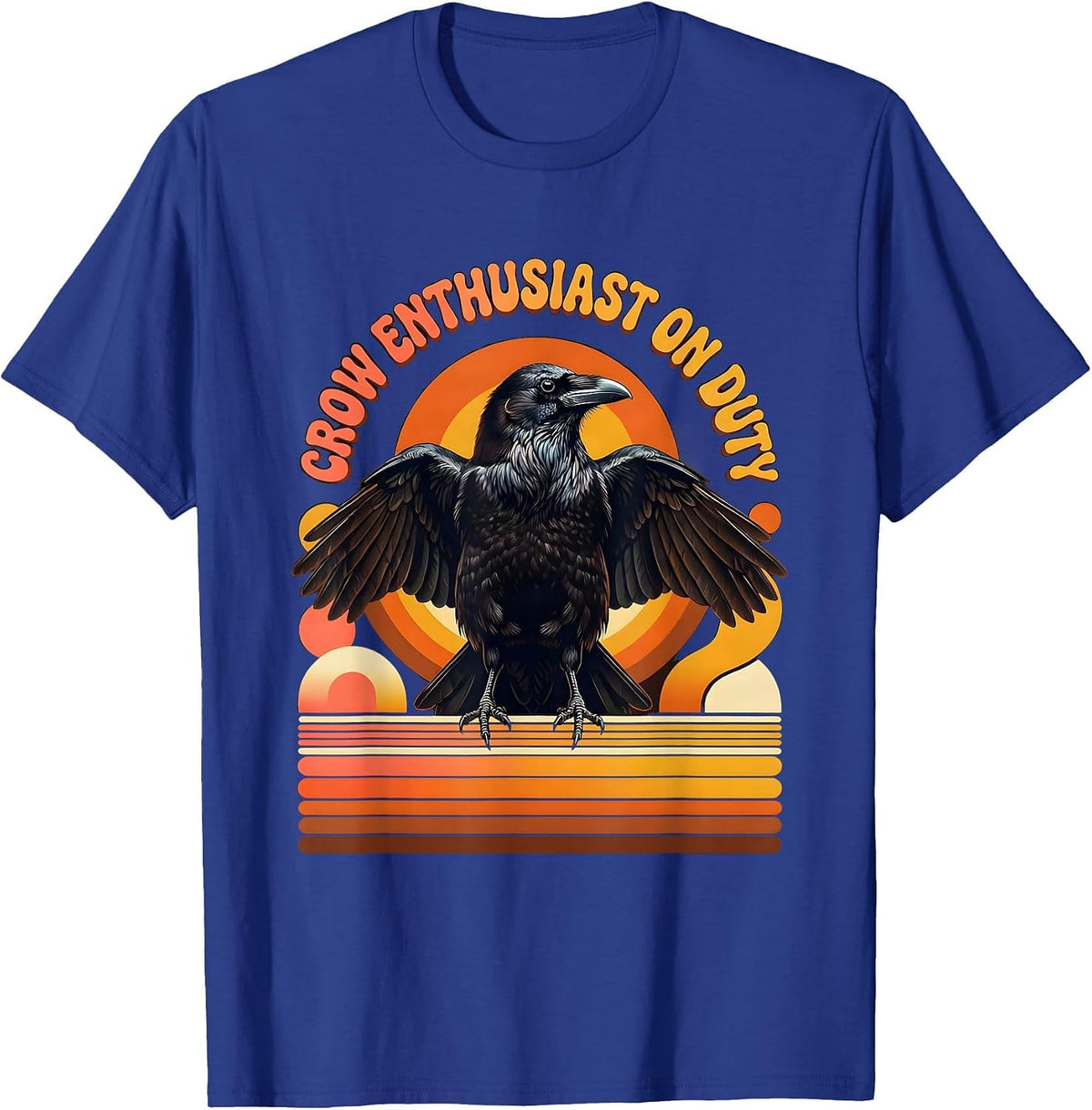 Crow Enthusiast On Duty Bird Lover Design T-Shirt - Royal Blue