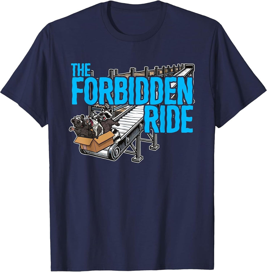 Raccoon Opossum Skunk Swagazon Associate The Forbidden Ride T-Shirt - Navy Blue