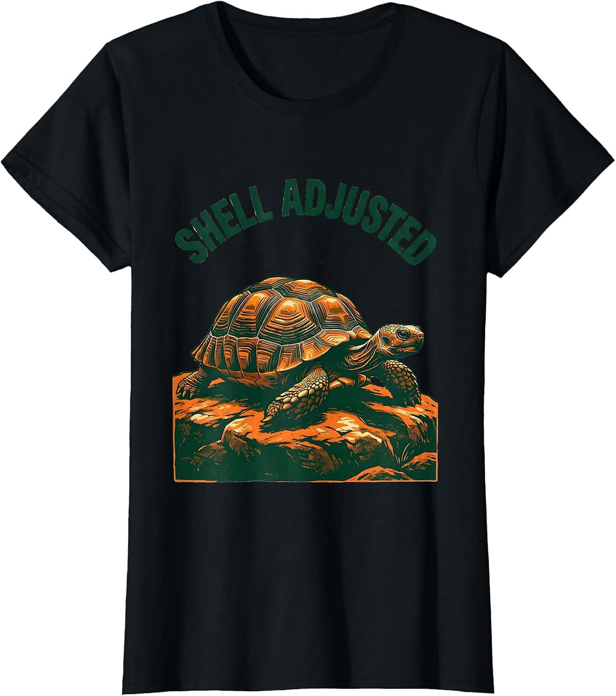Shell Adjusted Funny Tortoise Lover Reptile Enthusiast Gift T-Shirt - Black