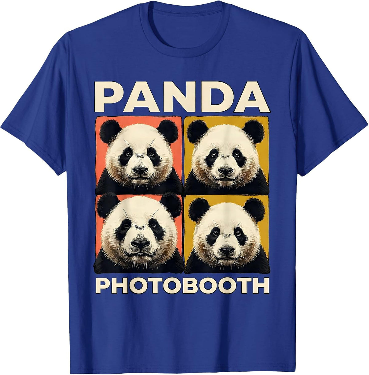 Men's Panda Photobooth Funny Animal Portrait Whimsical T-Shirt - Royal Blue