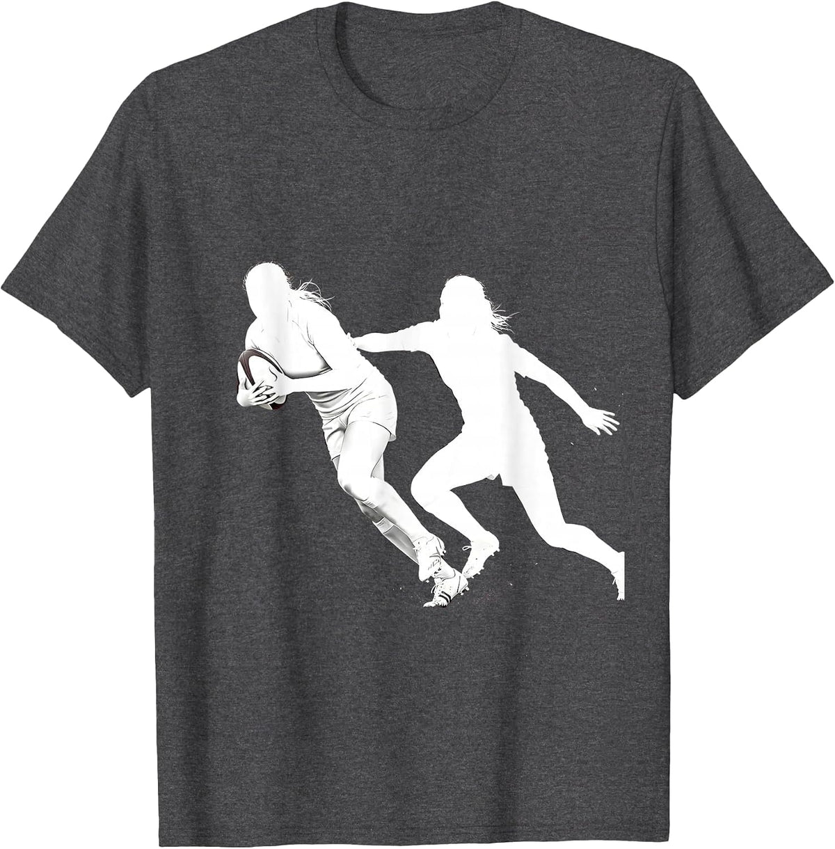 Rugby Side-Step Graphic Tee - Evade and Score T-Shirt - Dark Heather Grey