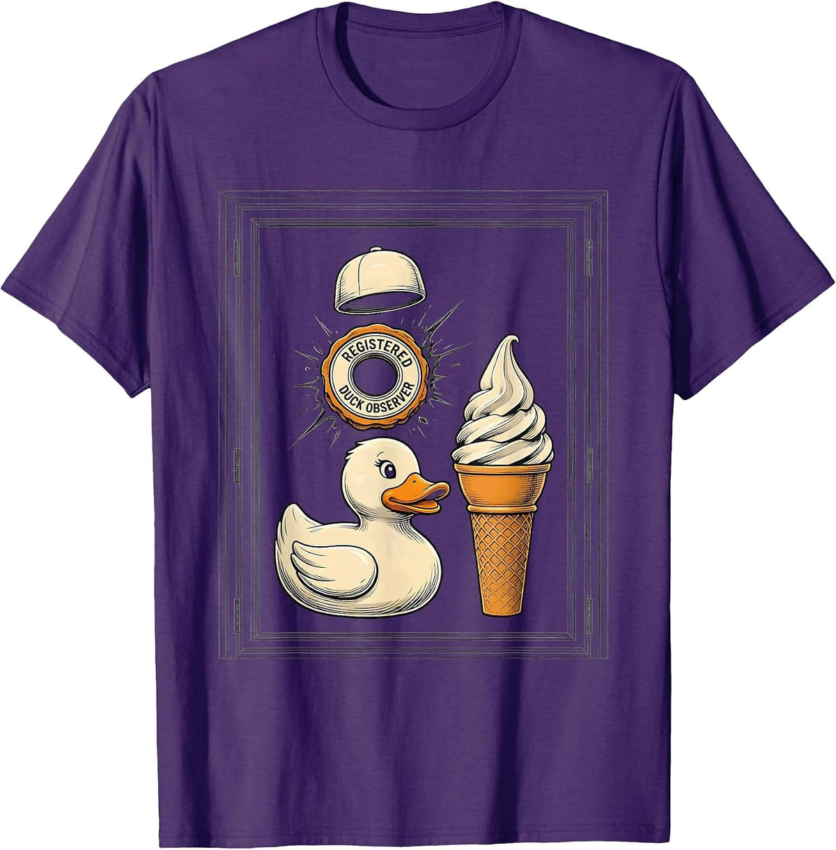 Registered Duck Observer Funny Cruise Duck Hunting Free Ice T-Shirt - Purple