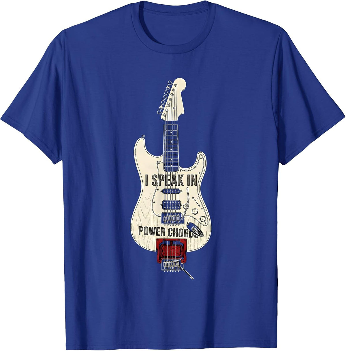 I Speak In Power Chords Metal Band Design T-Shirt - Royal Blue