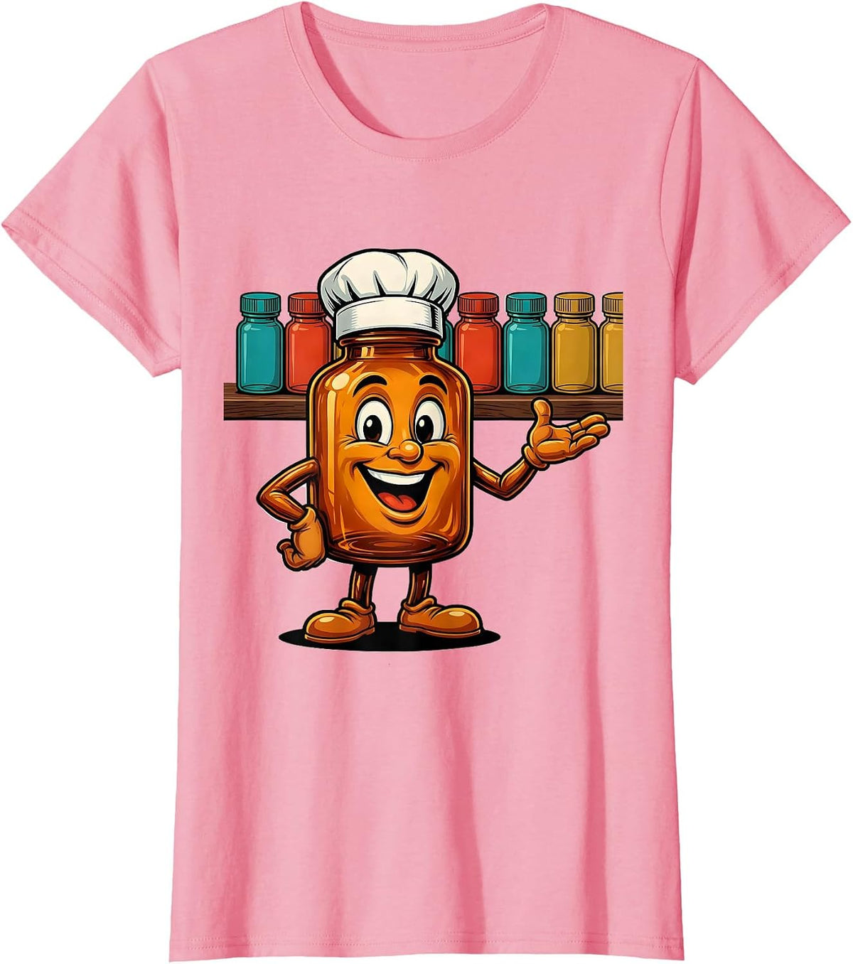 Women's Pharmacy Technician Colorful Medicine Bottles T-Shirt - Pink