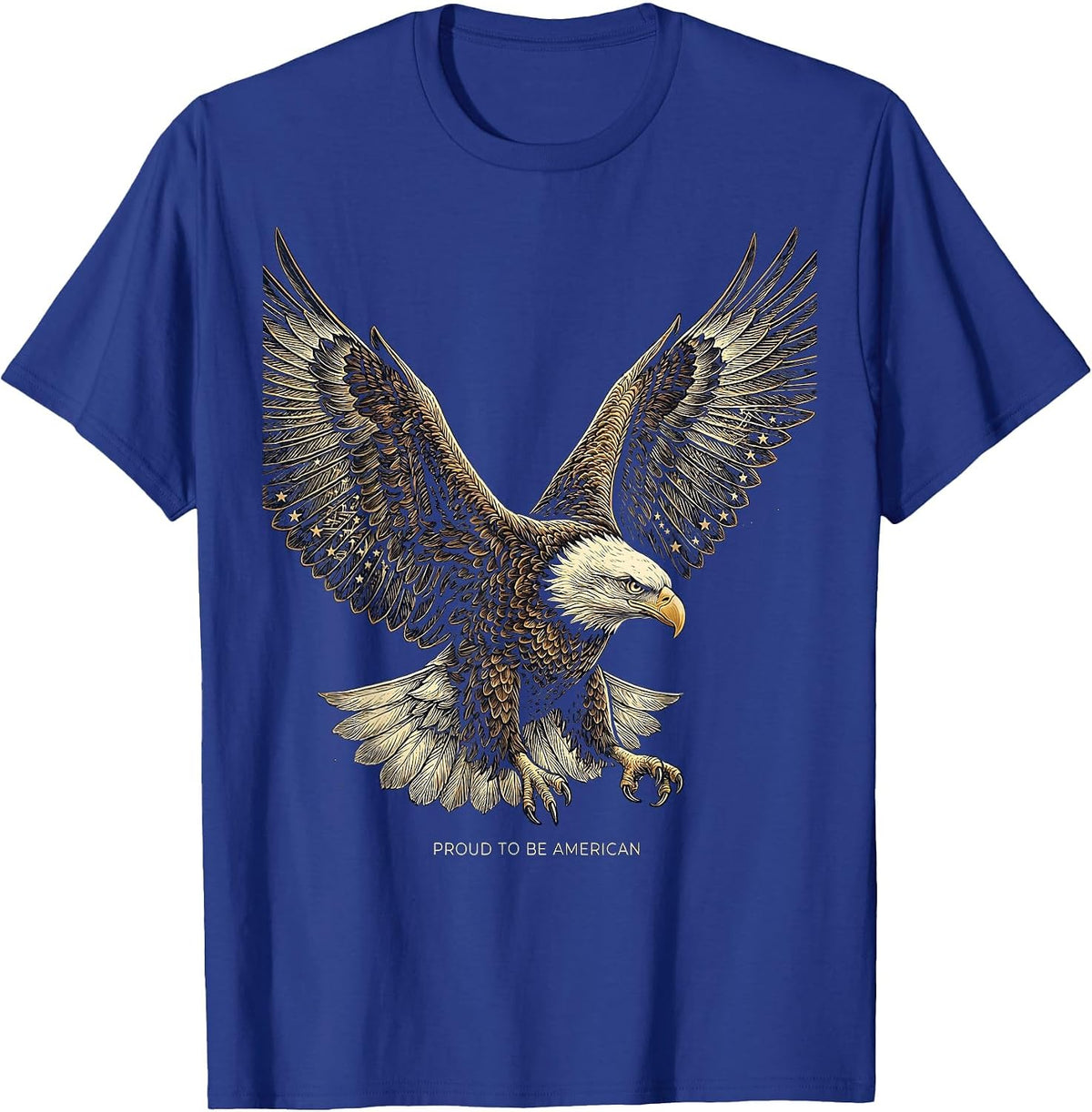 Proud to Be American Red White and Blue Design T-Shirt - Royal Blue