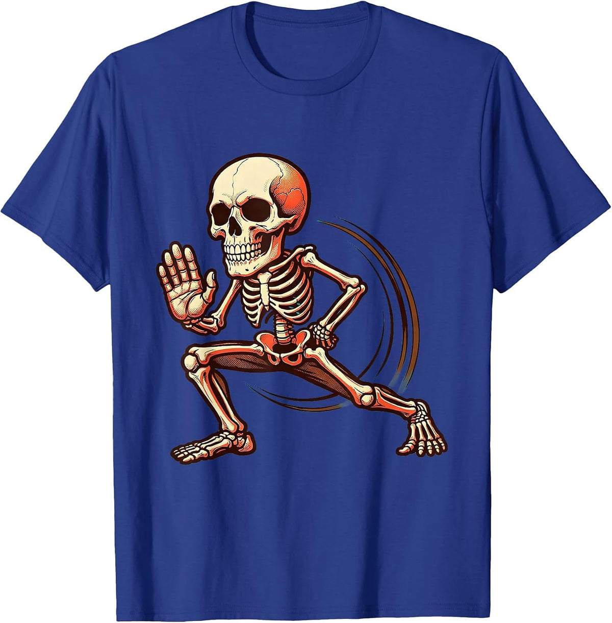 Men's Physical Therapy Lunge Motion Graphic Design T-Shirt - Royal Blue