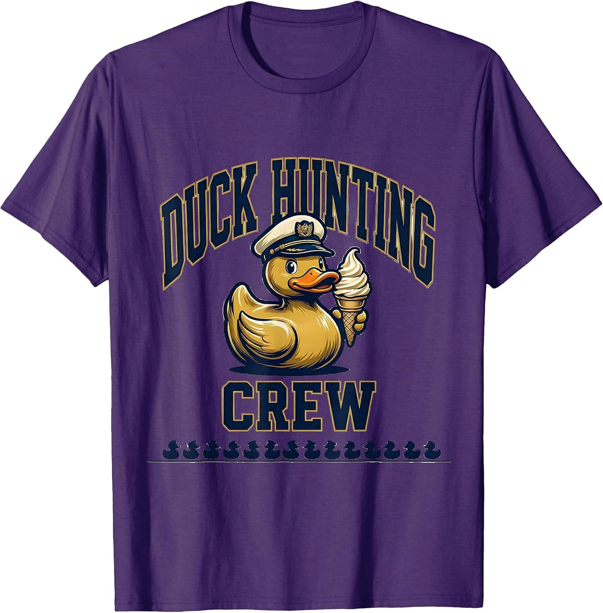 Duck Hunting Crew Funny Cruise Ice Cream Matching Group T-Shirt - Purple