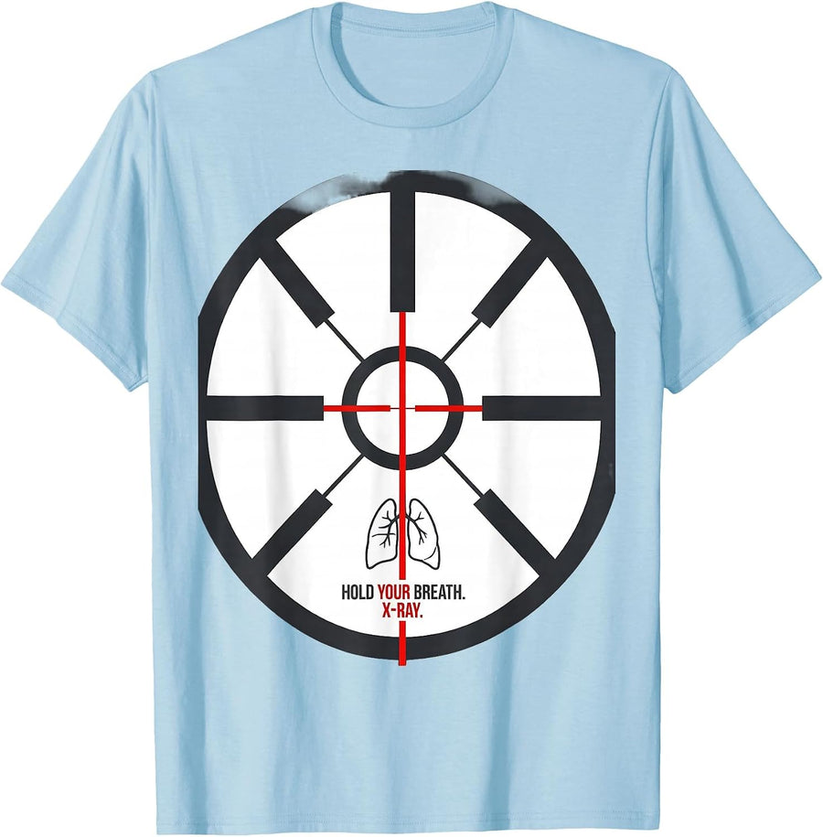 Men's Hold Your Breath X-Ray Radiology Tech Radiologic T-Shirt - Baby Blue