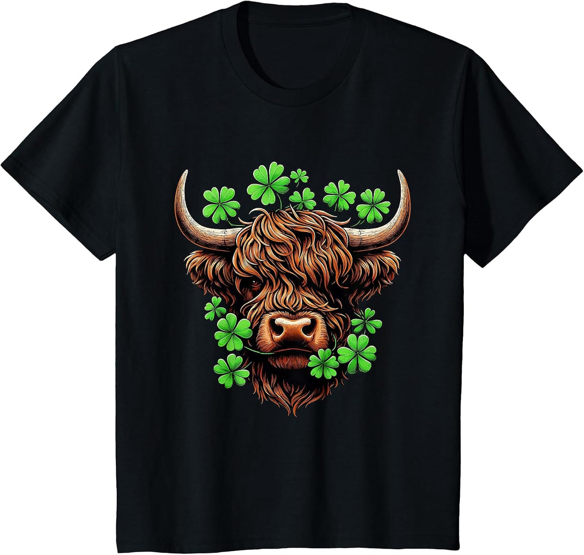 Highland Cow St Patricks Day Saint Pattys Highland Heifer T-Shirt - Black