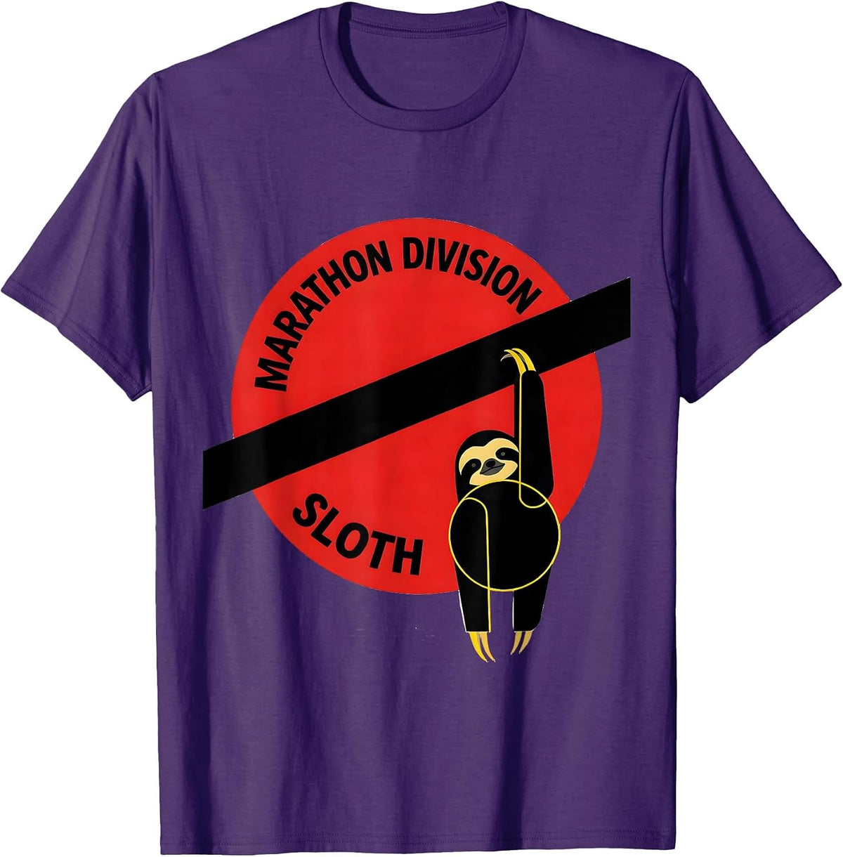 Men's Marathon Division Sloth Funny Sloth Lover Novelty Gift T-Shirt - Purple