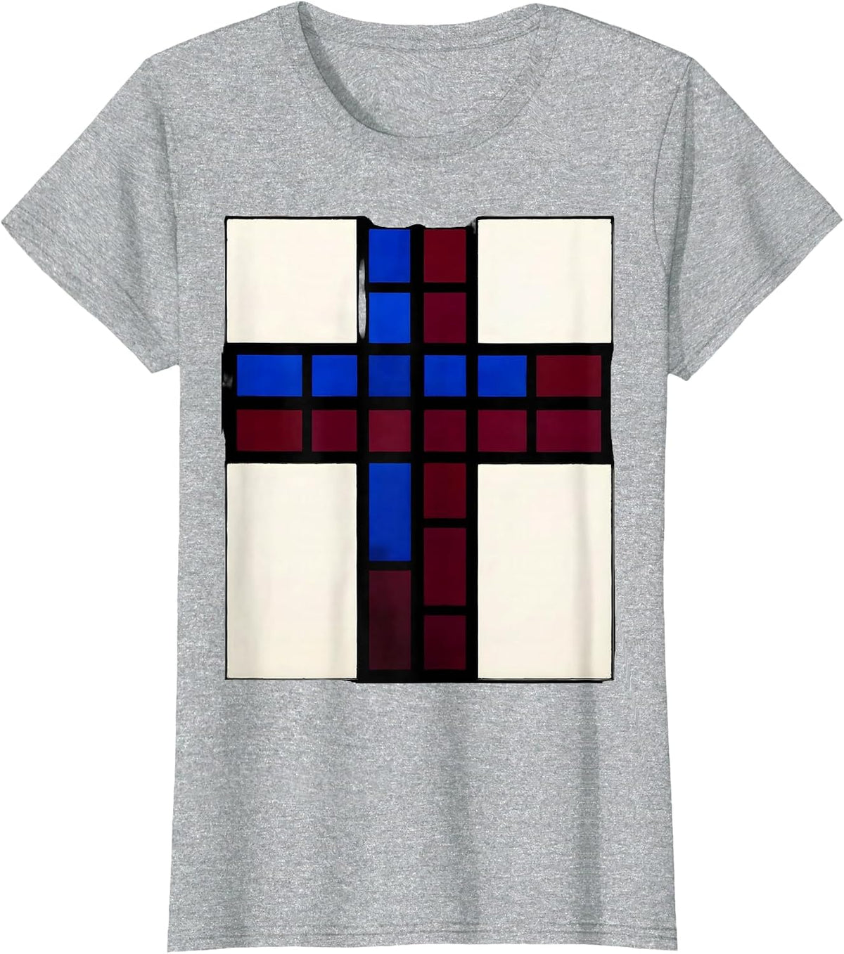 Radiant Stained Glass Window Christian Art T-Shirt - Heather Grey