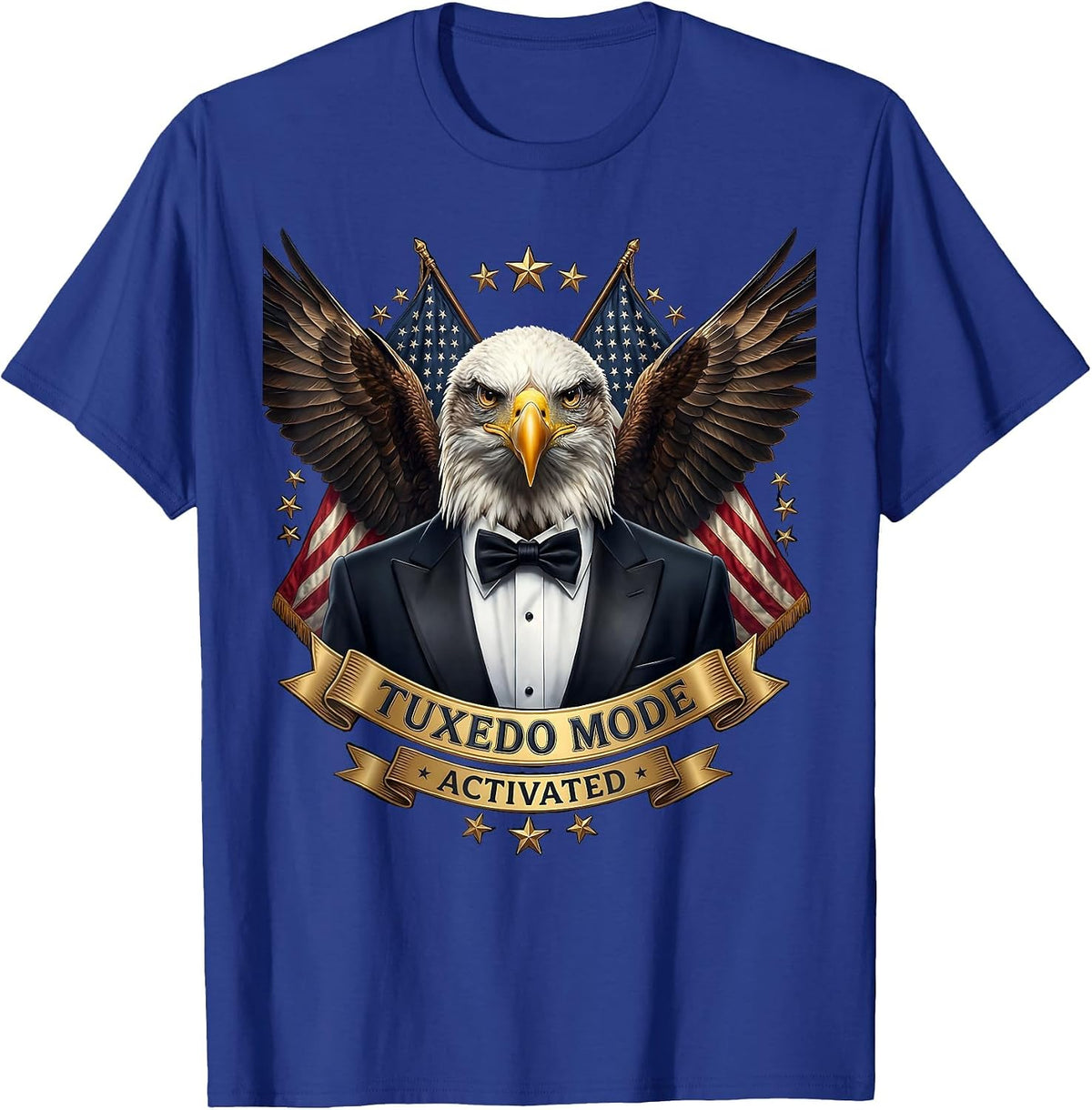 Tuxedo Mode Activated Formal Humor Design T-Shirt - Royal Blue
