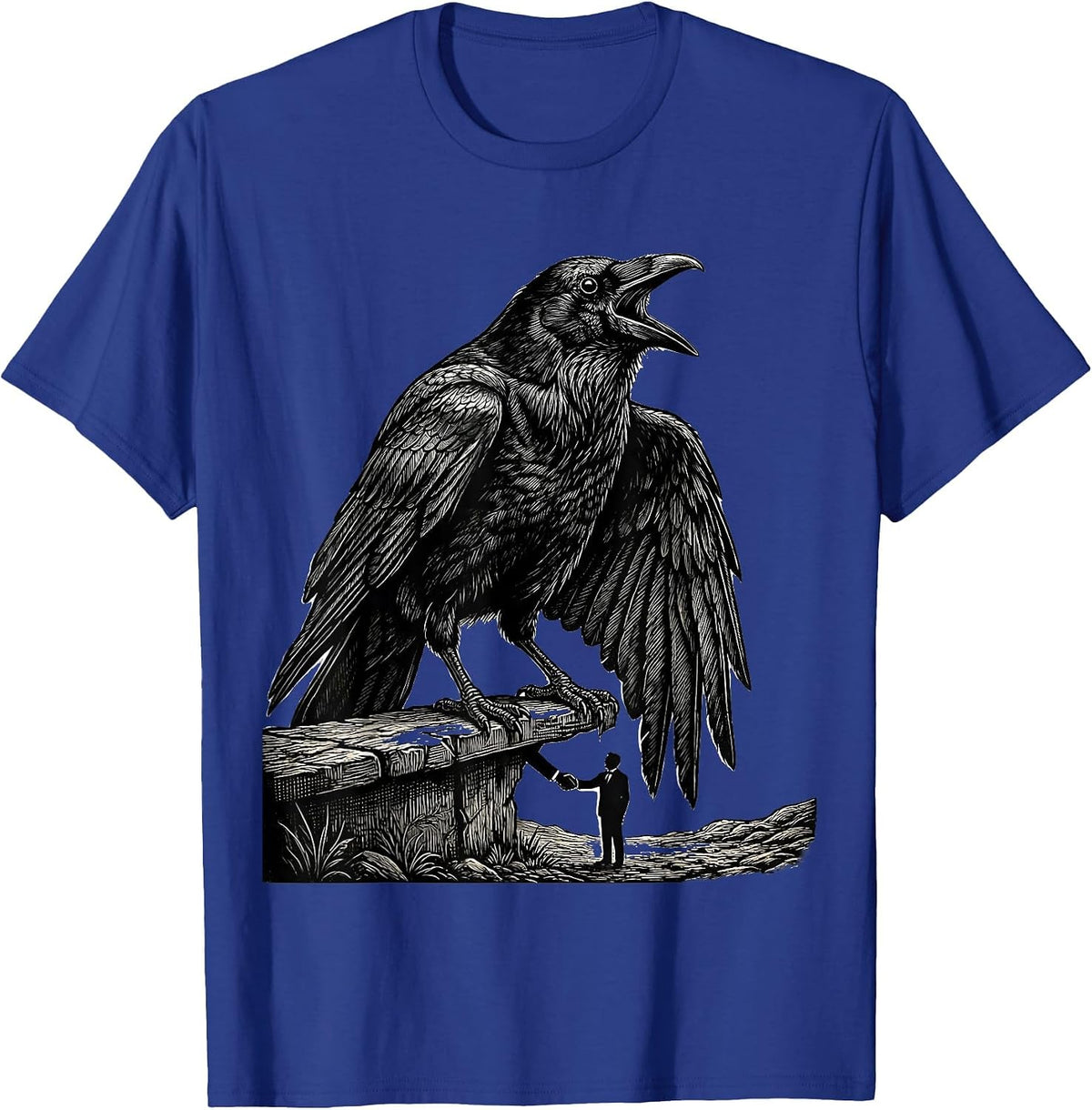 Black Crow Gothic Dark Humor Bird Lover Gift T-Shirt - Royal Blue