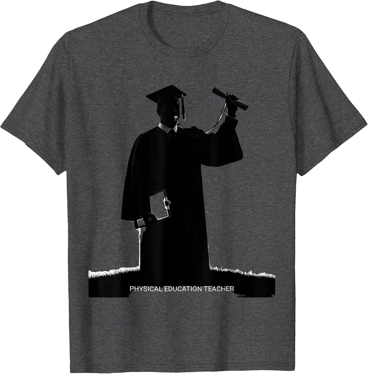 Physical Education Teacher Funny PE Teacher Back To School T-Shirt - Dark Heather Grey