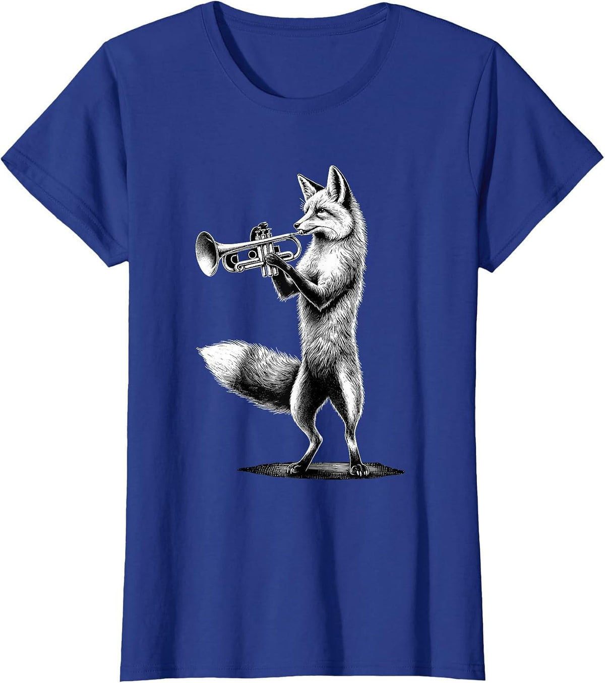 Fox Playing Trumpet Trumpeter Instrument Musician T-Shirt - Royal Blue