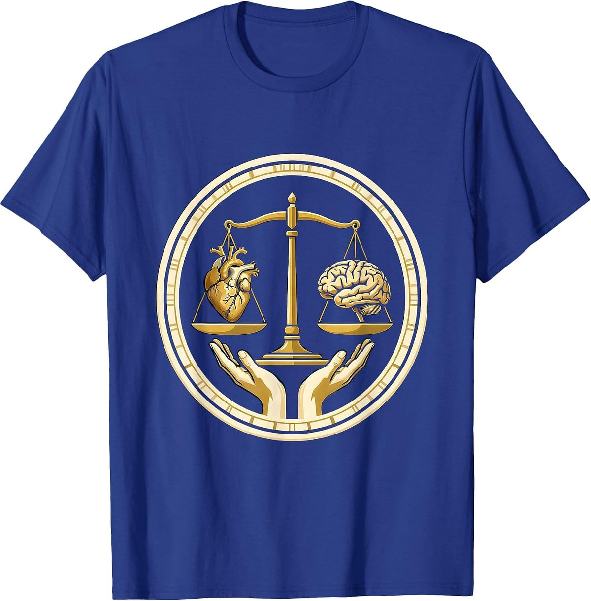 Occupational Therapy Balance Scale Heart Brain T-Shirt - Royal Blue
