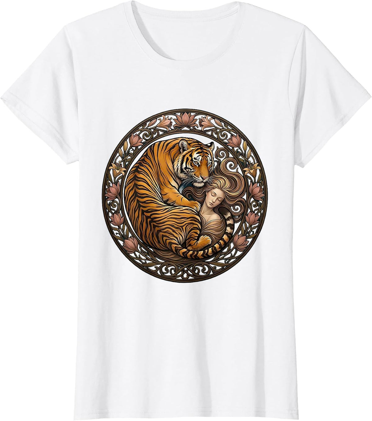 Easy Tiger Protective Curl Sleeping Illustration T-Shirt - White