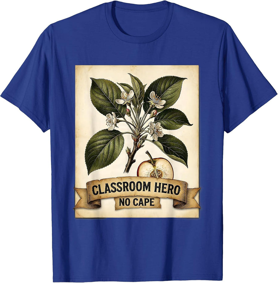 Classroom Hero No Cape Paraprofessional Design T-Shirt - Royal Blue