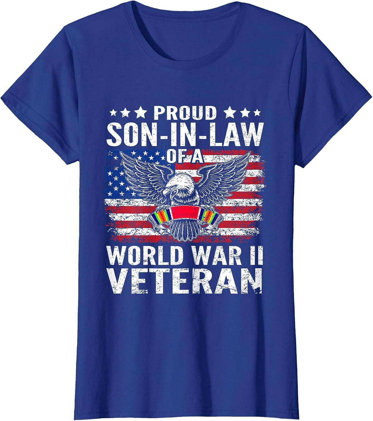 Proud Son-in-Law of A WWII Veteran World War 2 US Vet T-Shirt - Royal Blue
