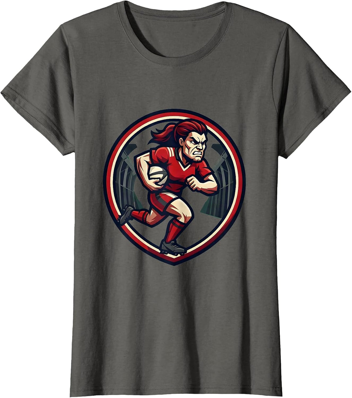 Women's Rugby Team Tunnel Walk Graphic Design T-Shirt - Asphalt Grey