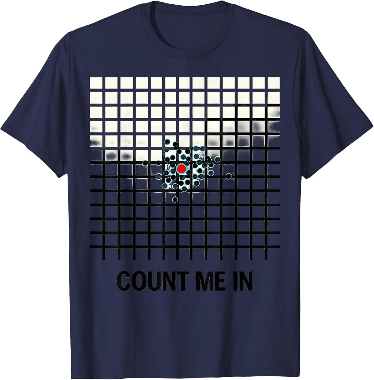 Men's Count Me In Funny Math Teacher Pun Humor Gift T-Shirt - Navy Blue