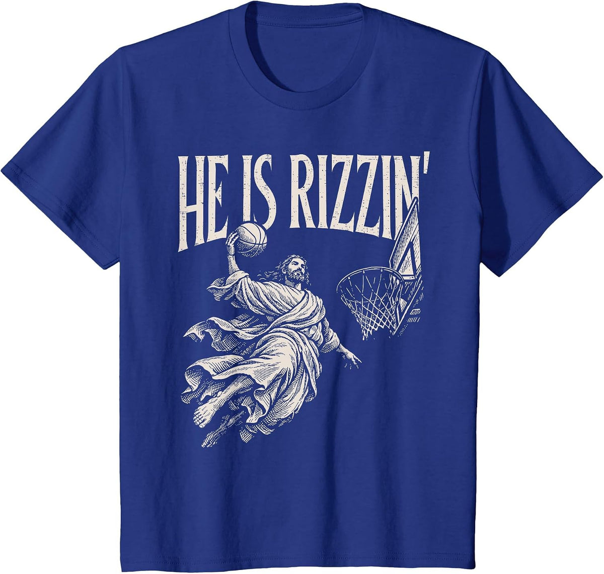 He is Rizzin Christian Religious Boys Kids Men Teens Easter T-Shirt - Royal Blue