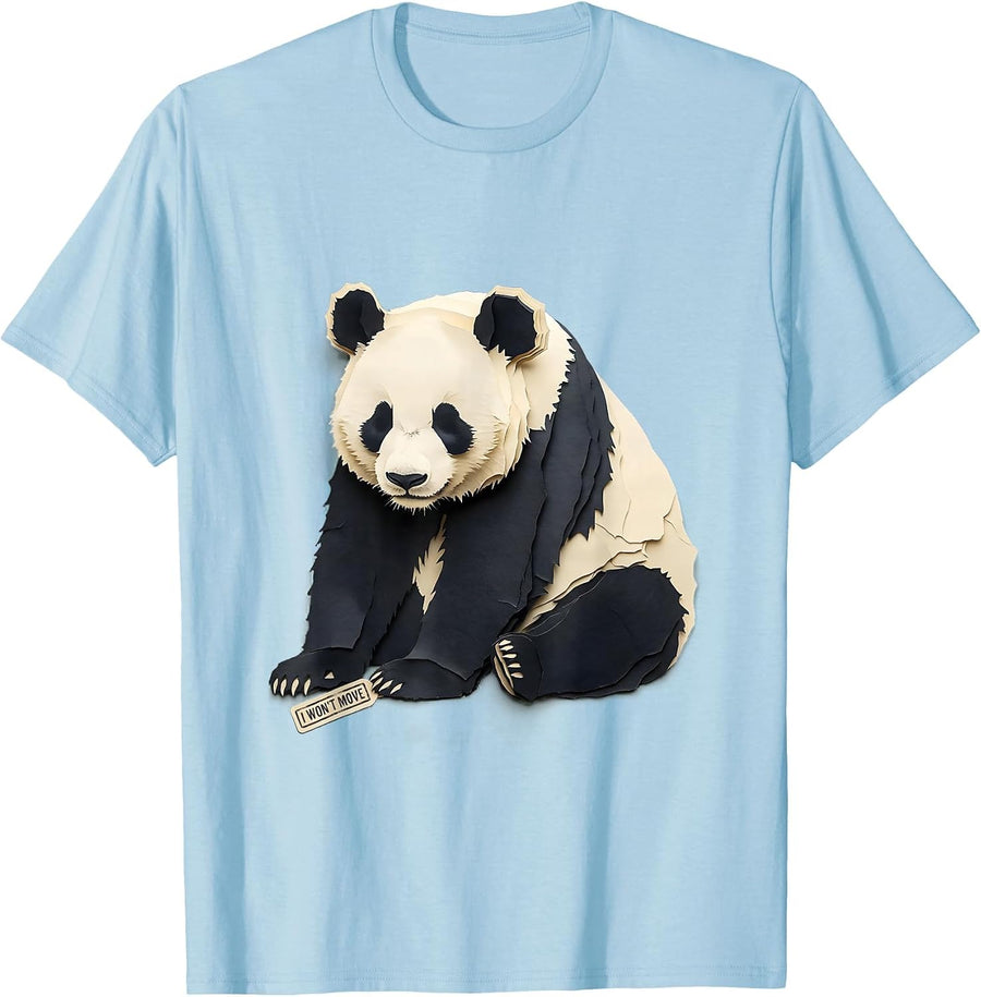 Men's I Won't Move Funny Panda Bear Animal Lover Gift T-Shirt - Baby Blue